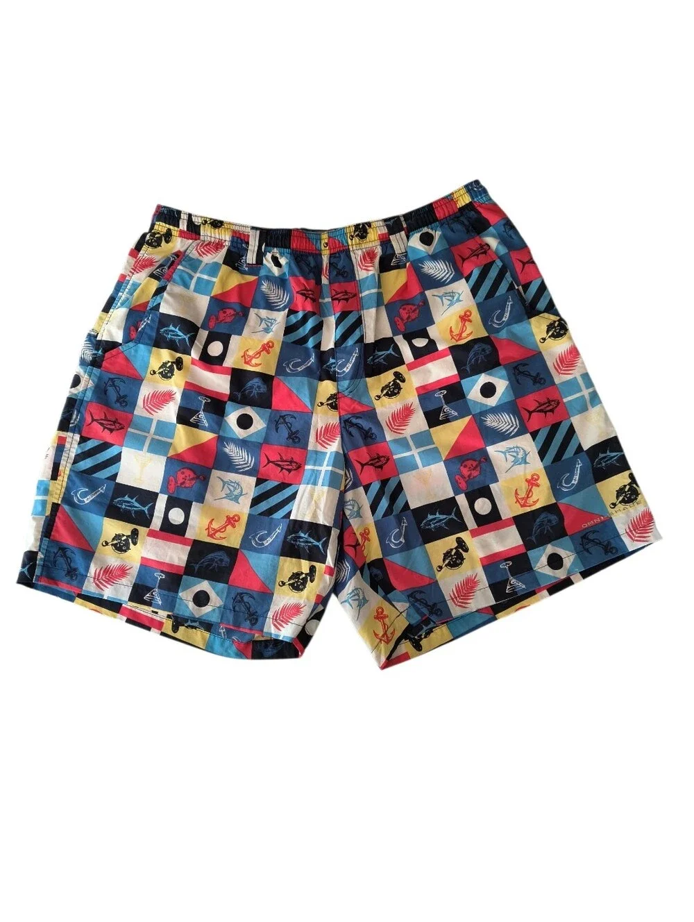 Columbia Men's PFG Nautical Patterned Omni Shade Swim Trunks Size L